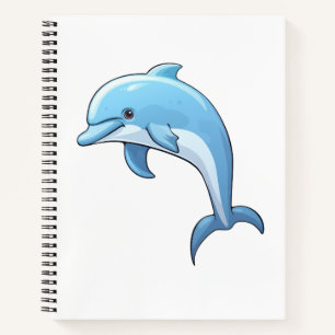 Cartoon dolfijn illustratie notitieboek
