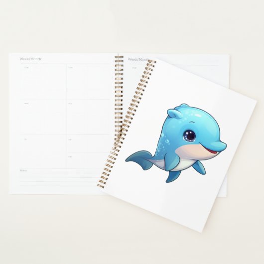 Cartoon dolfijn illustratie planner (Display)