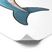 Cartoon dolfijn illustratie poster (Hoek)