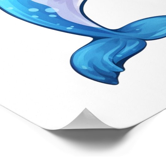 Cartoon dolfijn illustratie poster (Hoek)