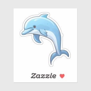 Cartoon dolfijn illustratie sticker