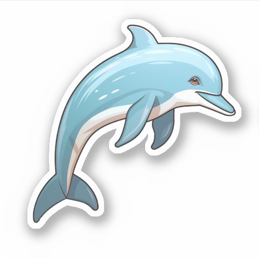 Cartoon dolfijn illustratie sticker (Voorkant)