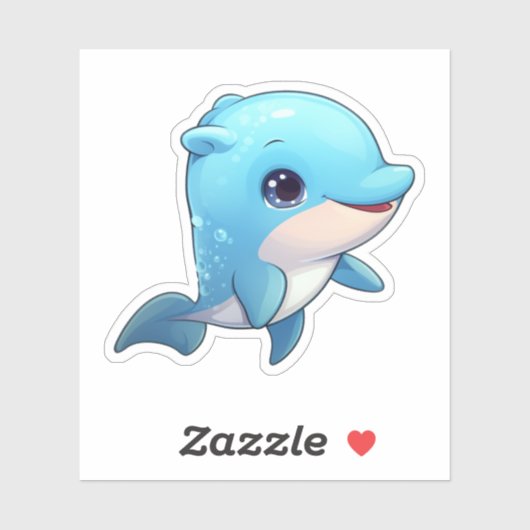 Cartoon dolfijn illustratie sticker (Vel)