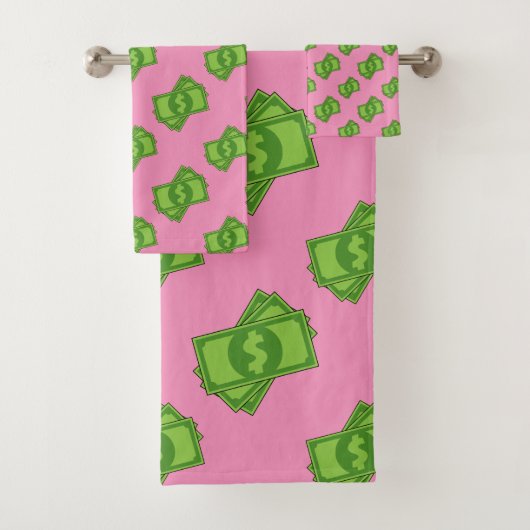 Cartoon Dollar Bills Bad Handdoek (Insitu)