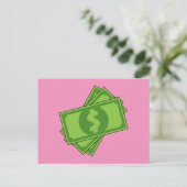 Cartoon Dollar Bills Feestdagenkaart (Staand voorkant)
