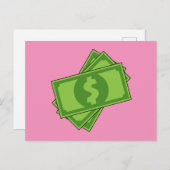 Cartoon Dollar Bills Feestdagenkaart (Voorkant / Achterkant)
