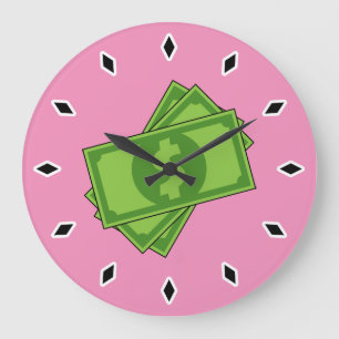 Cartoon Dollar Bills Grote Klok