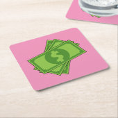 Cartoon Dollar Bills Kartonnen Onderzetters (Schuin)