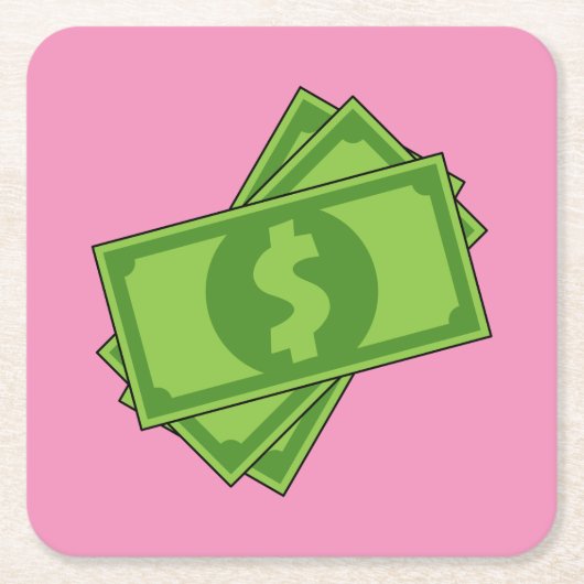 Cartoon Dollar Bills Kartonnen Onderzetters (Voorkant)