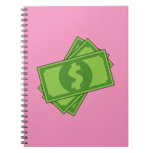 Cartoon Dollar Bills Notitieboek