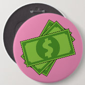 Cartoon Dollar Bills Ronde Button 6,0 Cm (Voorkant /achterkant)