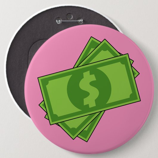 Cartoon Dollar Bills Ronde Button 6,0 Cm (Voorkant /achterkant)