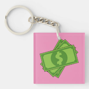 Cartoon Dollar Bills Sleutelhanger