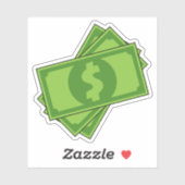 Cartoon Dollar Bills Sticker (Vel)