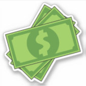 Cartoon Dollar Bills Sticker (Voorkant)
