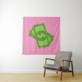 Cartoon Dollar Bills Wandkleed (In Situ (horizontaal))