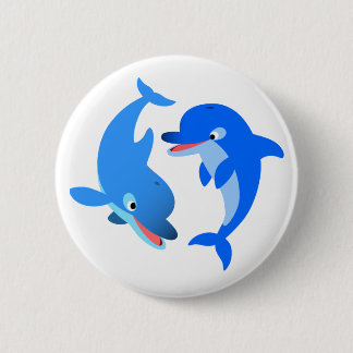 Cartoon Dolphins Button Badge Cute
