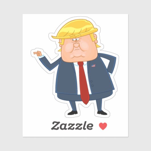 Cartoon Donald Trump Sticker (Vel)