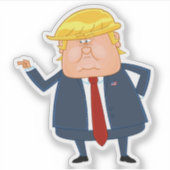 Cartoon Donald Trump Sticker (Voorkant)