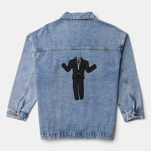 Cartoon donkergrijze smoking  denim jacket (Achterkant)