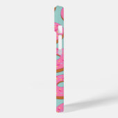 Cartoon Donut Circles met Roze Topping aangepast Case-Mate iPhone Case (Achterkant / Links)