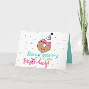 Cartoon Donuts Kunst Verjaardags Kunst Donut Ontwe Kaart