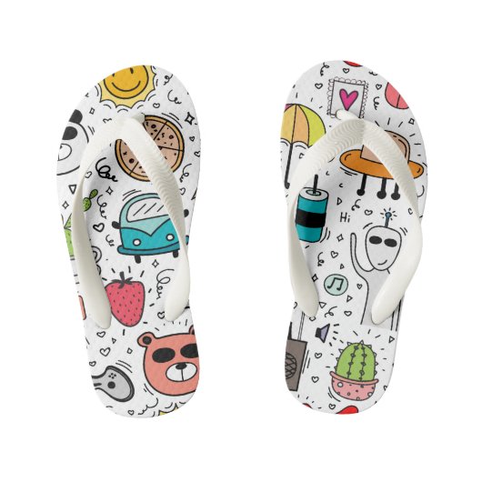 Cartoon Doodle Kinder Teenslippers (Voetbed)