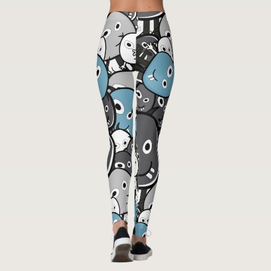 Cartoon Doodle Monster Leggings (Achterkant)
