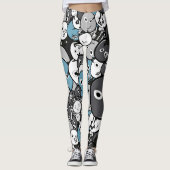 Cartoon Doodle Monster Leggings (Voorkant)