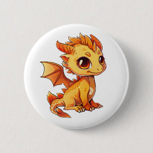 Cartoon draak illustratie ronde button 5,7 cm