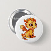 Cartoon draak illustratie ronde button 5,7 cm (Voorkant /achterkant)