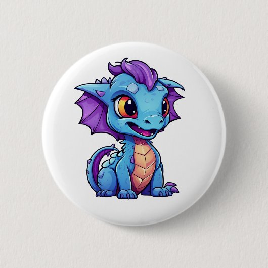 Cartoon draak illustratie ronde button 5,7 cm (Voorkant)