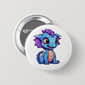 Cartoon draak illustratie ronde button 5,7 cm (Voorkant /achterkant)
