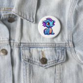 Cartoon draak illustratie ronde button 5,7 cm (In situ)