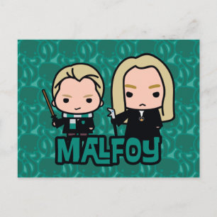 Cartoon Draco en Lucius Malfoy Character Art Briefkaart