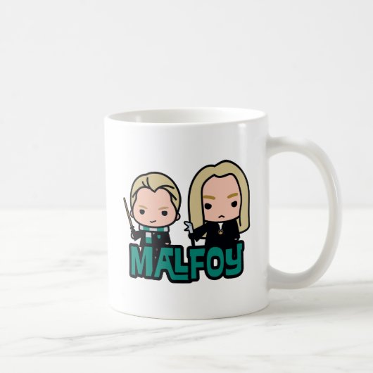 Cartoon Draco en Lucius Malfoy Character Art Koffiemok (Rechts)