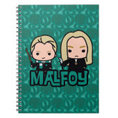 Cartoon Draco en Lucius Malfoy Character Art Notitieboek (Voorkant)