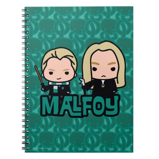 Cartoon Draco en Lucius Malfoy Character Art Notitieboek (Voorkant)