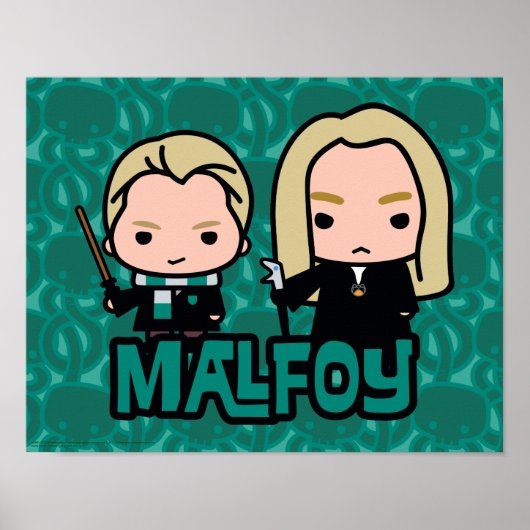 Cartoon Draco en Lucius Malfoy Character Art Poster (Voorkant)