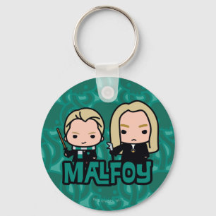 Cartoon Draco en Lucius Malfoy Character Art Sleutelhanger