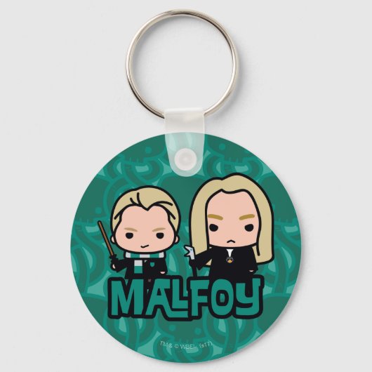 Cartoon Draco en Lucius Malfoy Character Art Sleutelhanger (Voorkant)