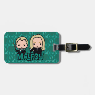 Cartoon Draco en Lucius Malfoy Karakter Kunst Bagagelabel
