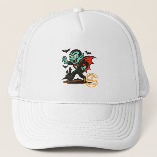 Cartoon Dracula Vampire - Goedgekeurd door Hallowe Trucker Pet (Voorkant)