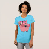 Cartoon dragende biggen t-shirt (Voorkant volledig)