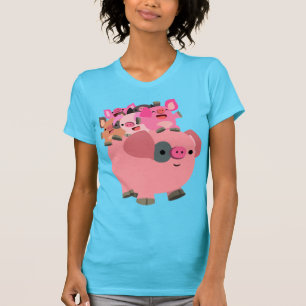 Cartoon dragende biggen t-shirt