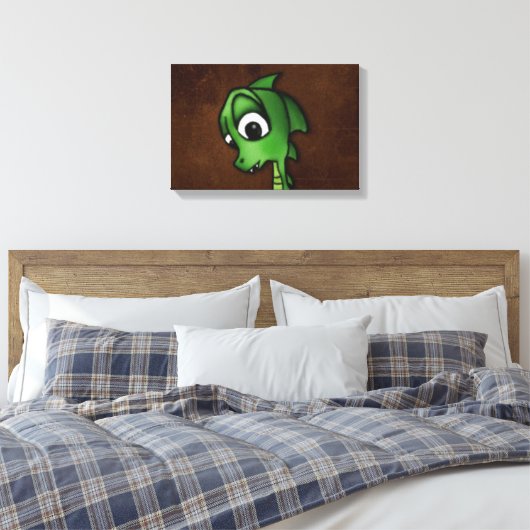 Cartoon Dragon Canvas Afdruk (Insitu (Slaapkamer))
