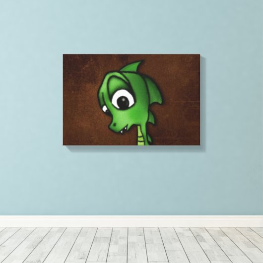 Cartoon Dragon Canvas Afdruk (Insitu (Houten vloer))
