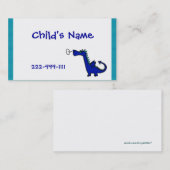 Cartoon dragon Children's Calling Card Contactkaartje (Voorkant / Achterkant)
