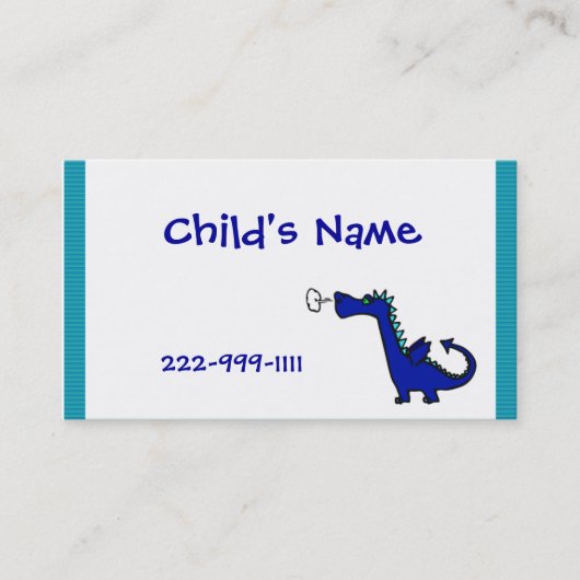 Cartoon dragon Children's Calling Card Contactkaartje (Voorkant)