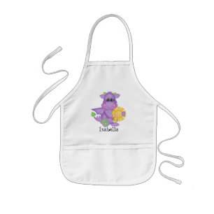 Cartoon Dragon fun voeg naam toe kinder schort